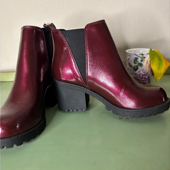 Burgundy Ankle Boots - Picture 2 of 4
